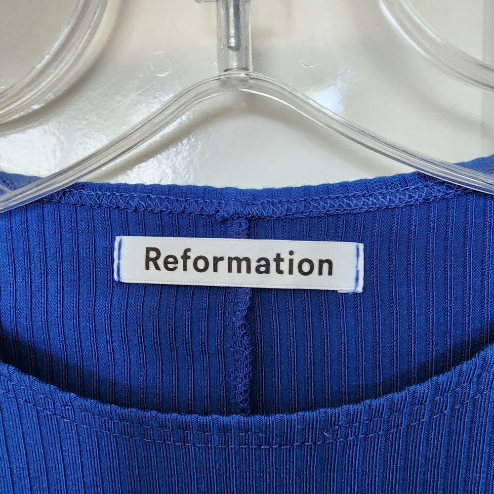 Reformation Kensy Long Sleeve Minidress In Royal - Picture 6 of 10